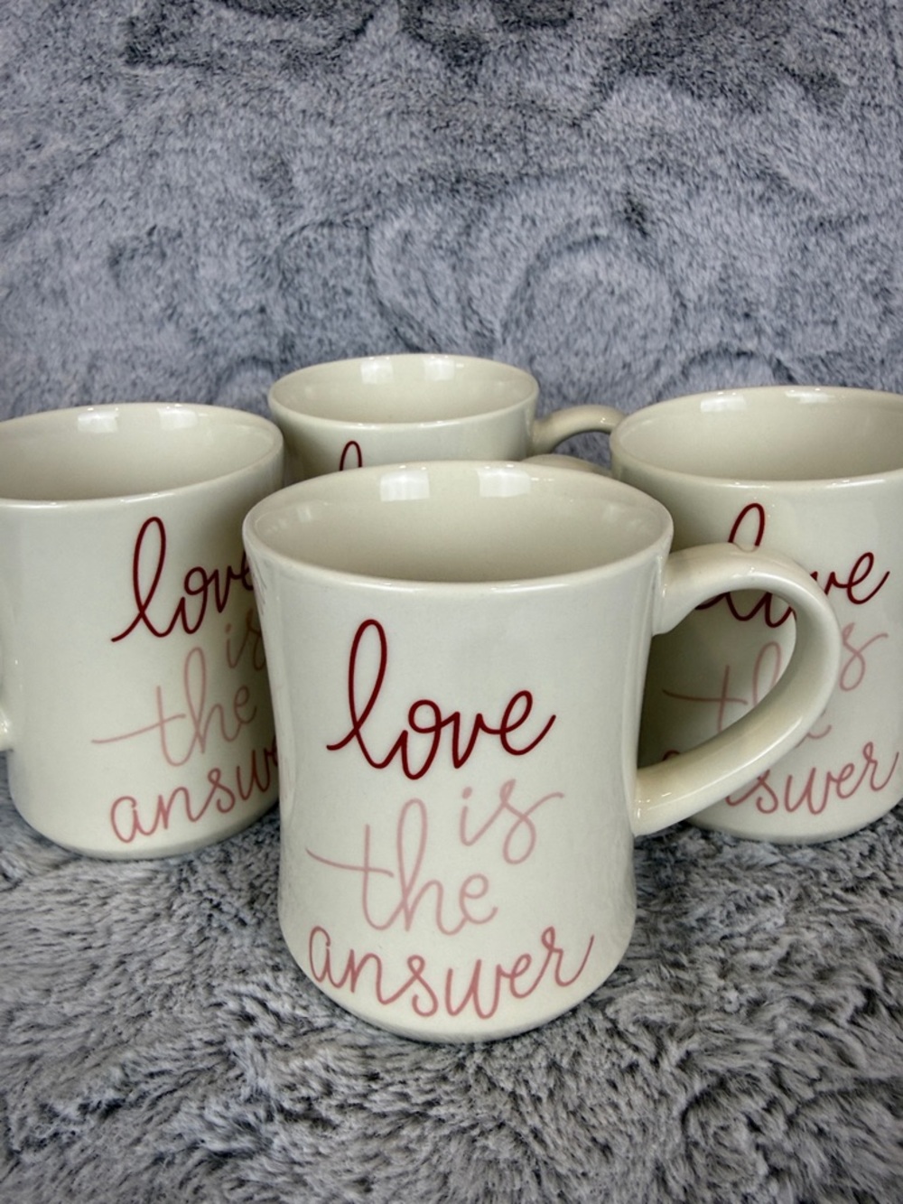 Opalhouse “Love is the Answer” Set of 4 Coffee Mugs- 15 oz.